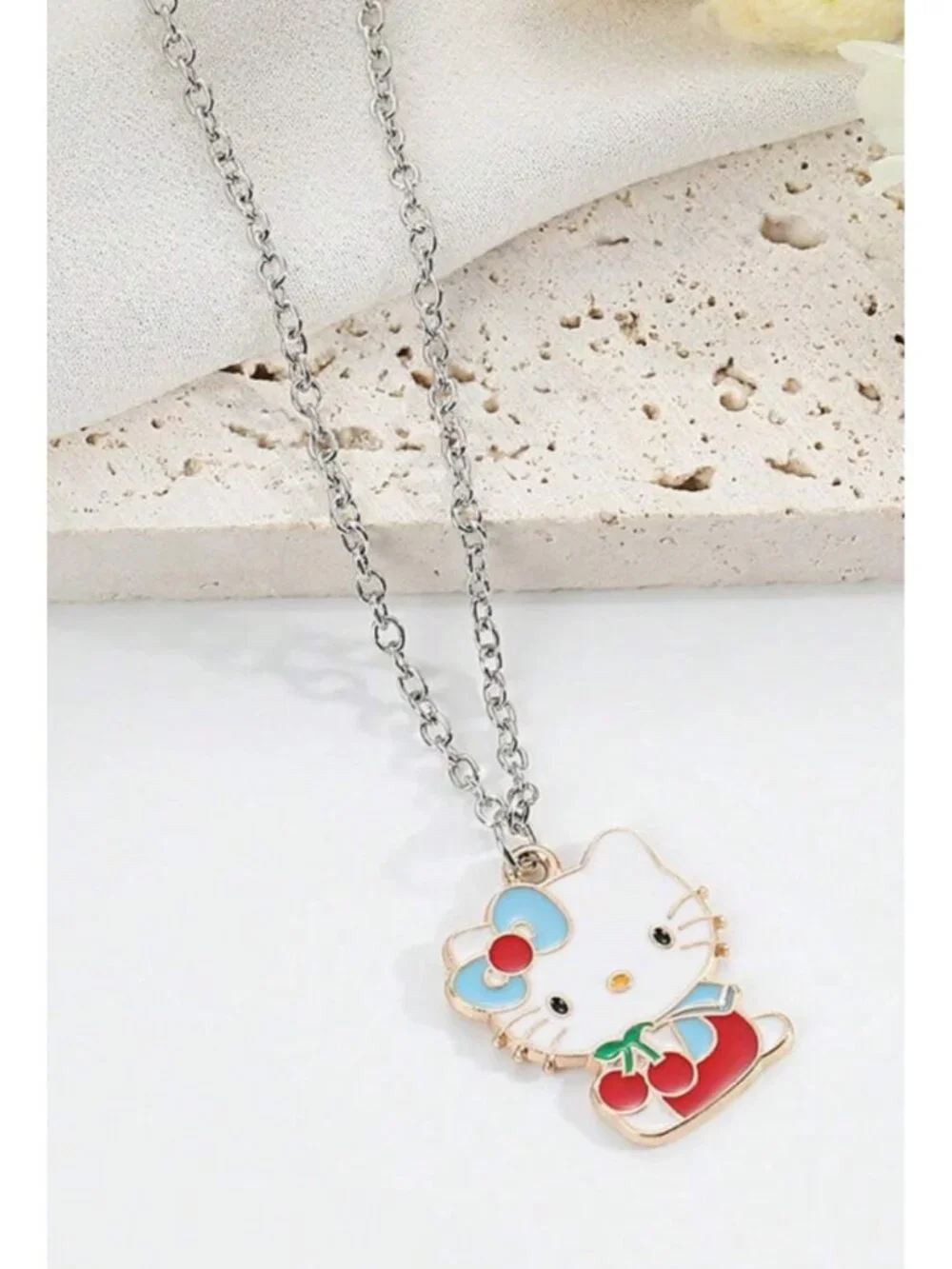 Adorable Hello Kitty Pendant Necklace – Cute Cartoon Cat Jewelry Collector Fans